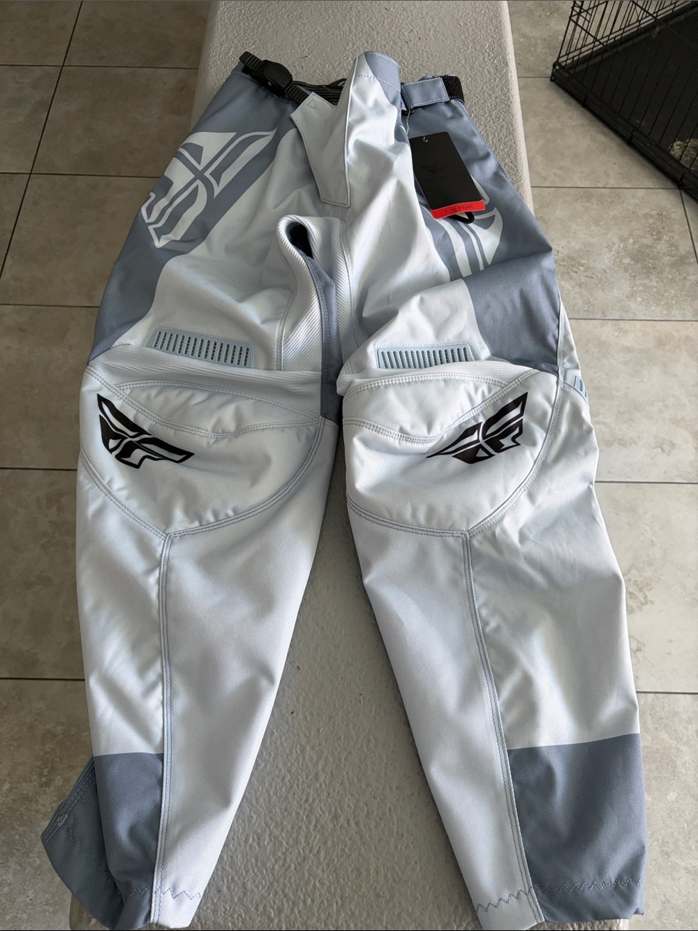 Men's Light Gray Athletic Riding Joggers with Logo